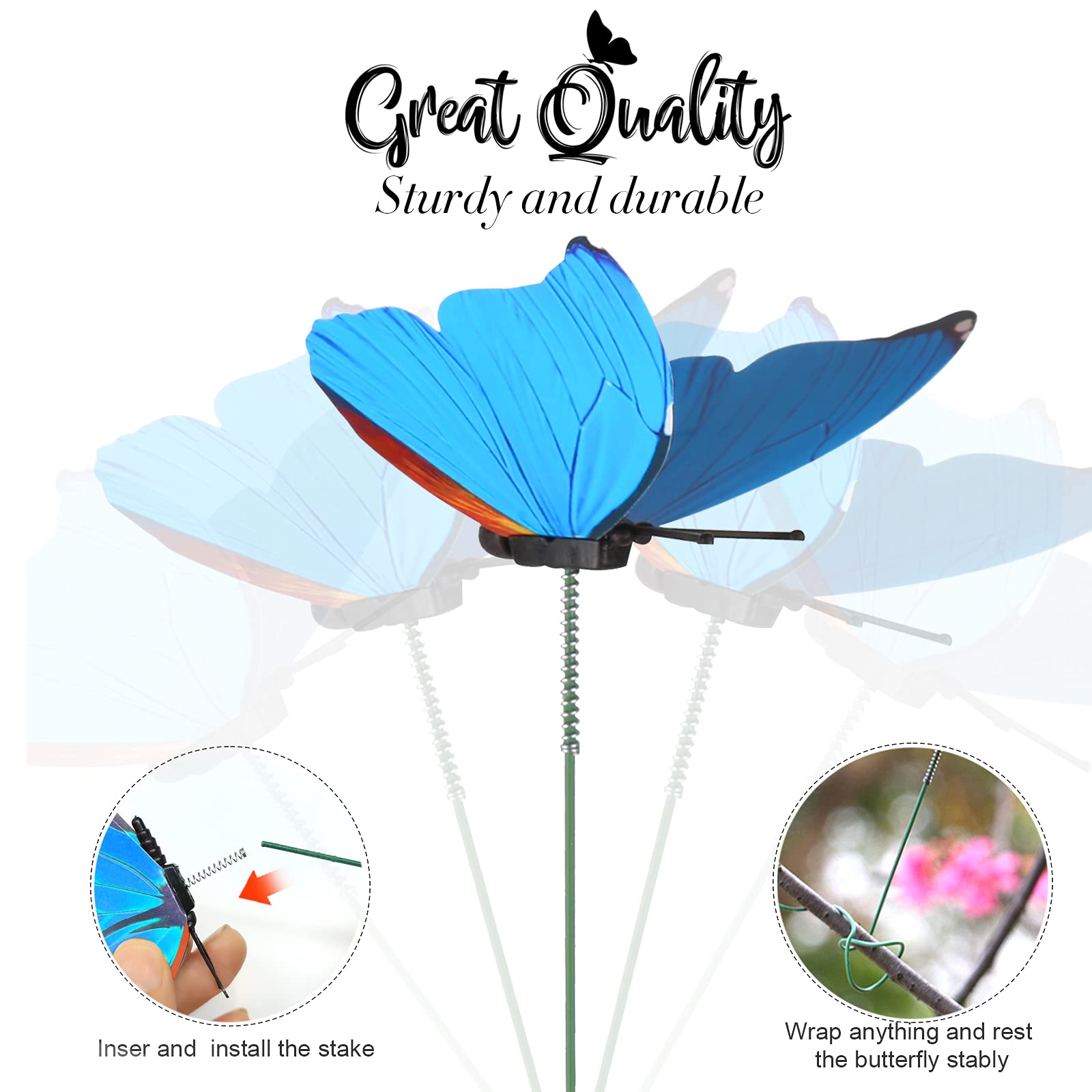 Teenitor 11.2-inch PVC stake provides durable outdoor decor.