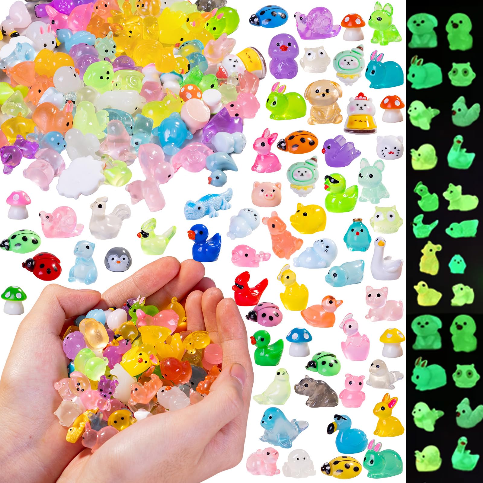 Teenzee 130 pcs mini resin animals; diverse figures for playful shelves and craft displays.