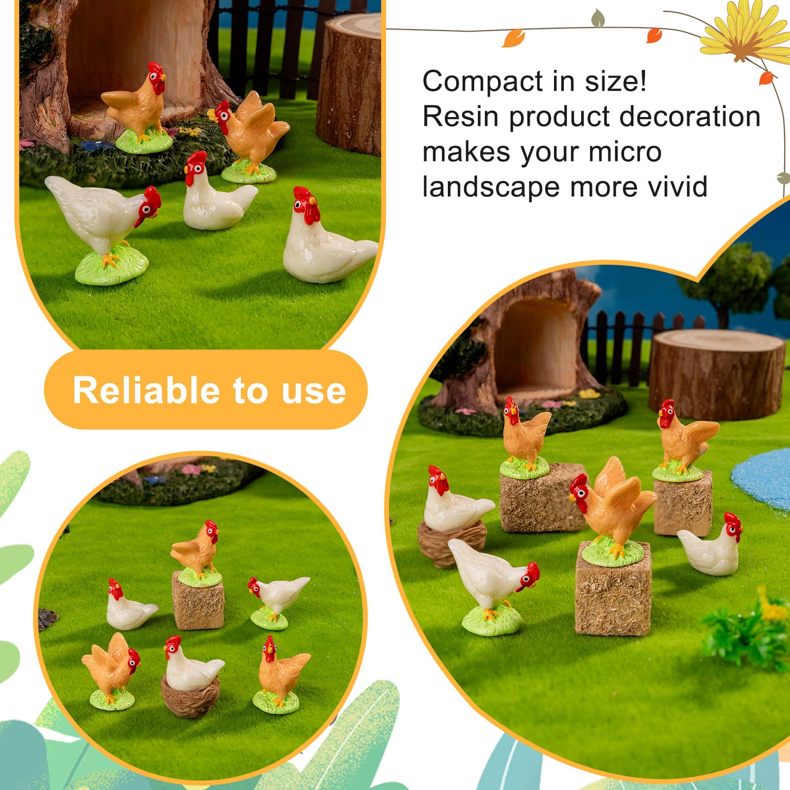 Teenzee 60 pcs resin figures ideal for craft projects and desk decor.