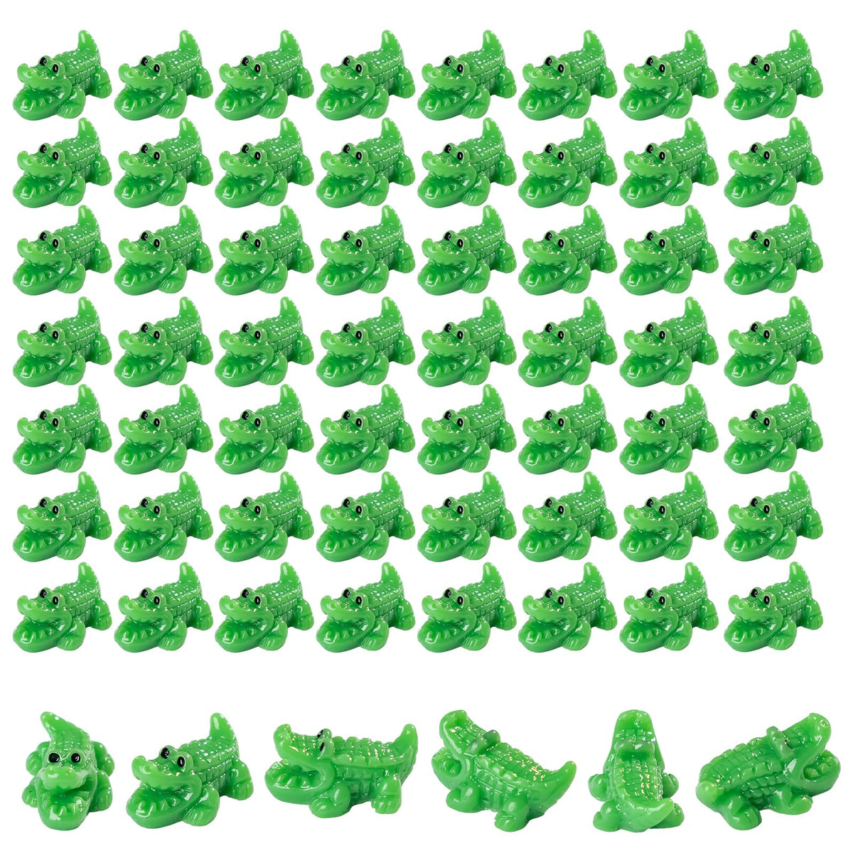 Teenzee 80 Pcs Mini Resin Crocodile Figurines for DIY crafts and table top decor