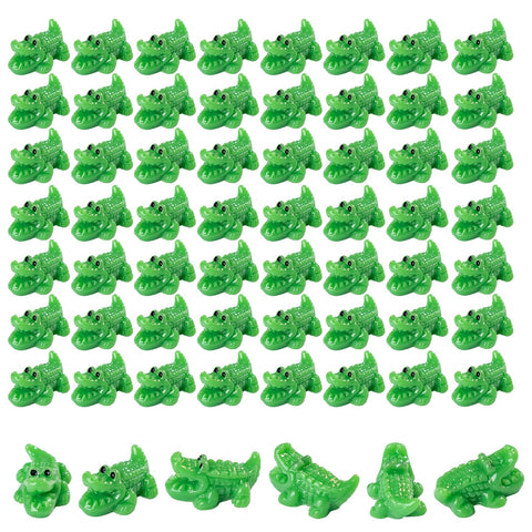 Teenzee 80 Pcs Mini Resin Crocodile Figurines for DIY crafts and table top decor