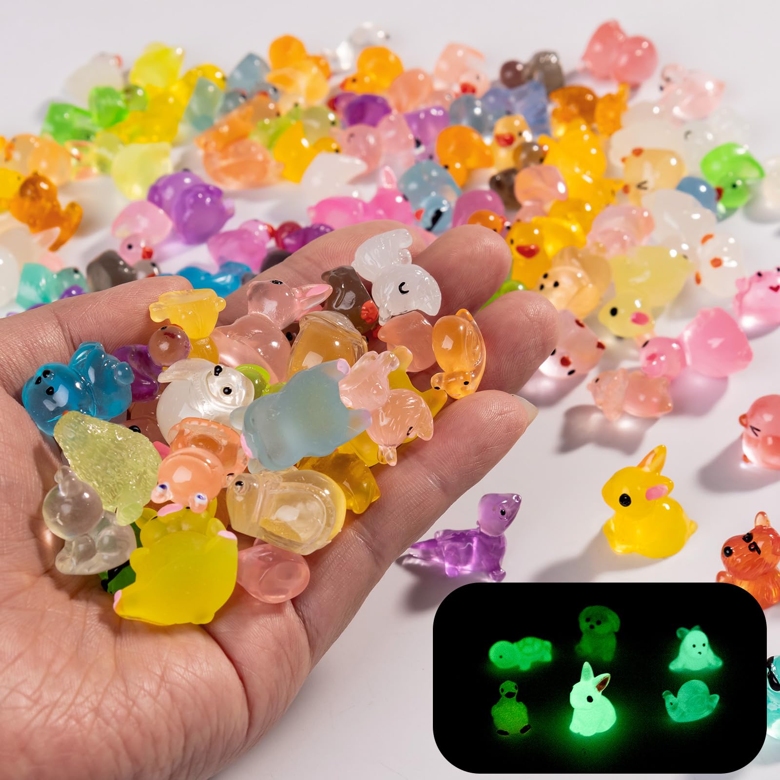Teenzee colorful mini animals for hobby crafts and whimsical tabletop scenes.