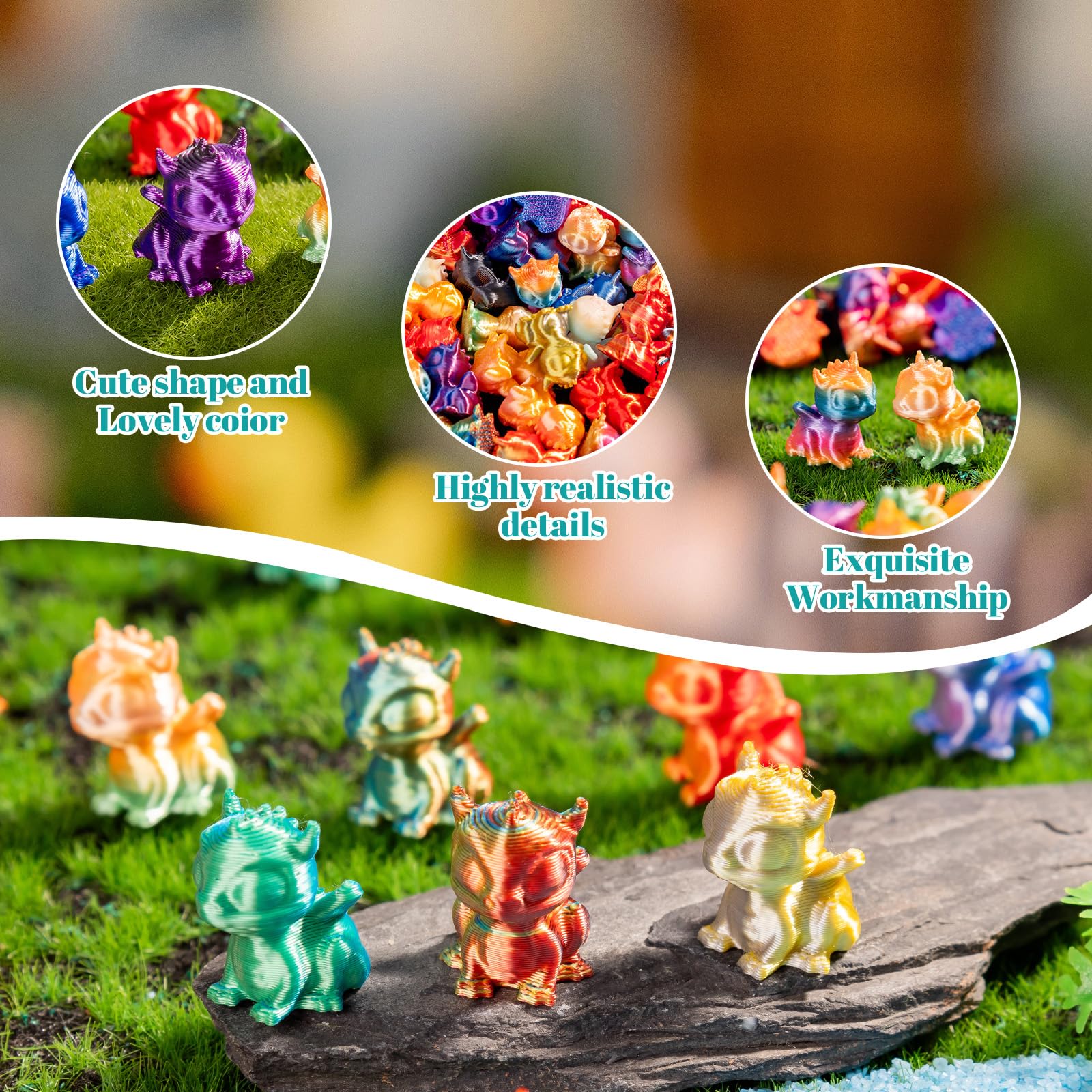 Teenzee cute animal sculptures with detailed close-up.
