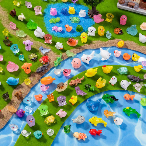 Teenzee fairy garden mini figures enhance landscape scenes