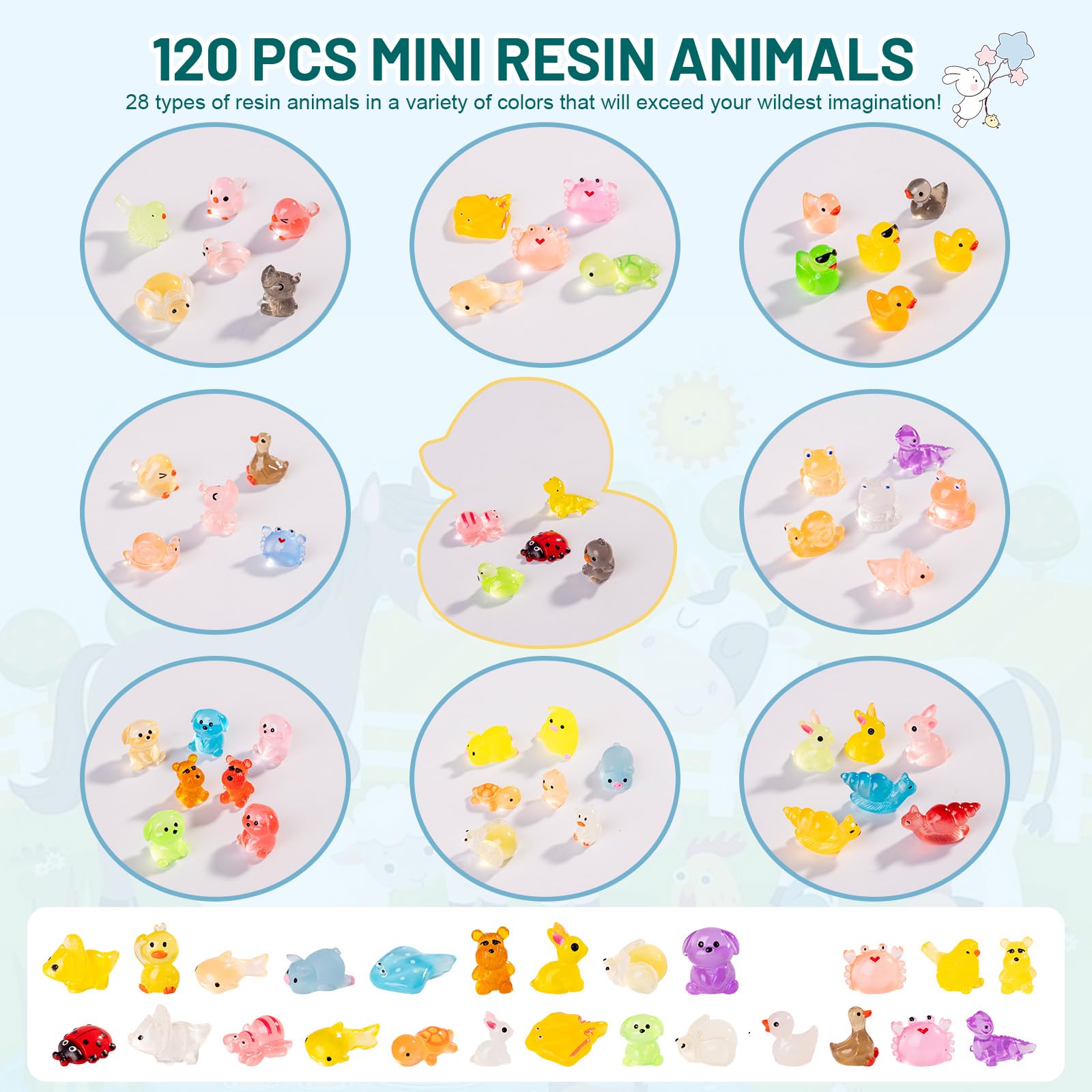 Teenzee glow-in-the-dark figures for tiny project-friendly fairy garden accents.