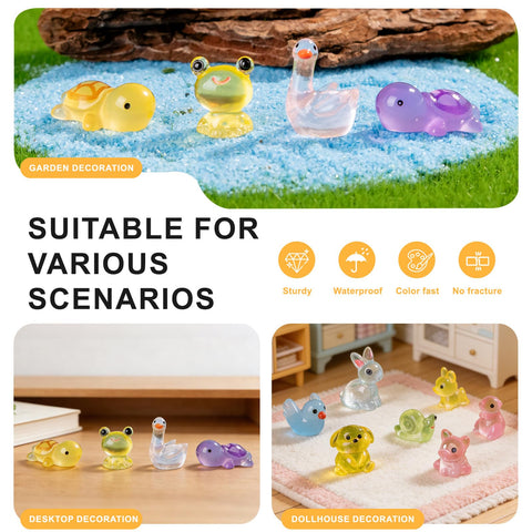 Teenzee luminous mini resin animals offer subtle charm for nighttime displays.