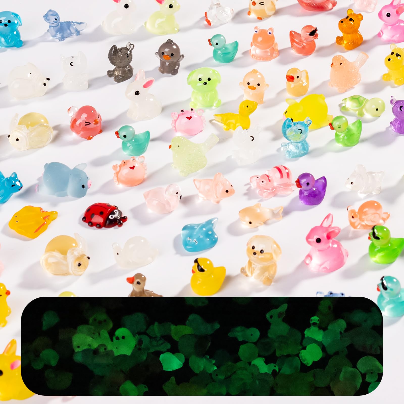 Teenzee tiny resin animals for aquarium decor and cute display accents.