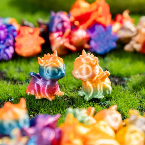 Teenzee micro landscape figures on a display layout.