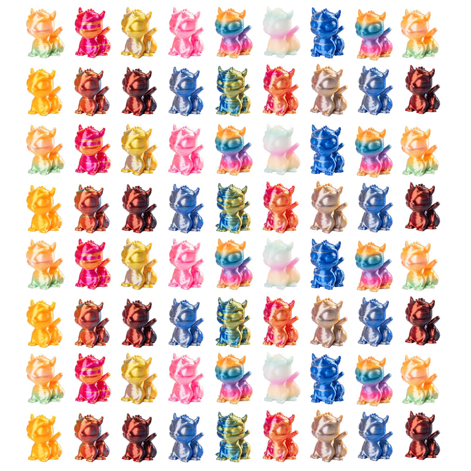 Teenzee mini dragon figures with gradient colors for fantasy fairy gardens.