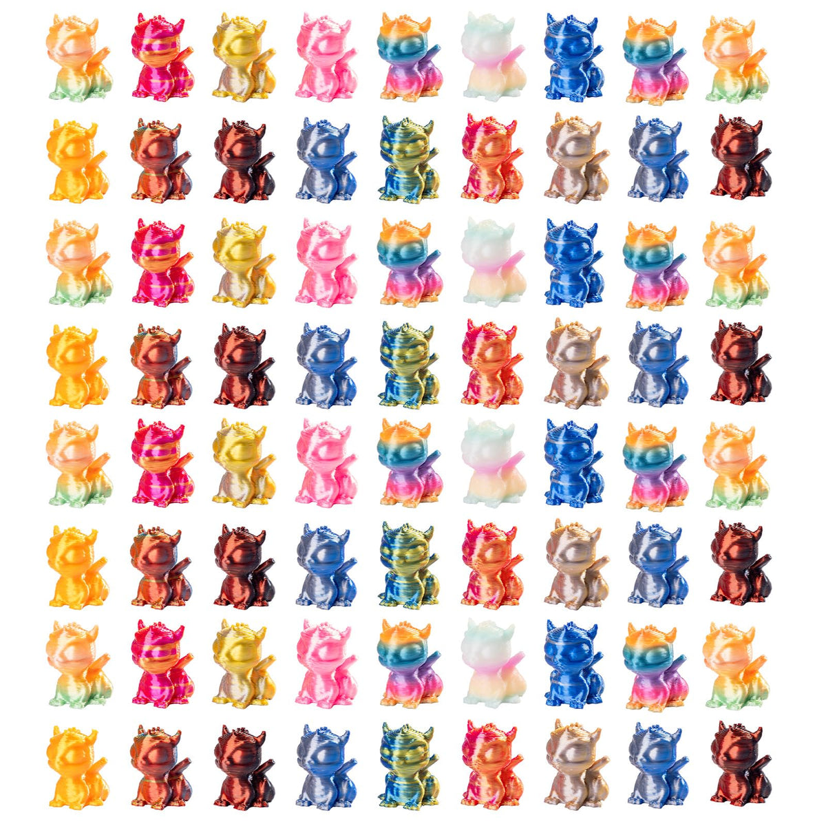 Teenzee mini dragon figures with gradient colors for fantasy fairy gardens.