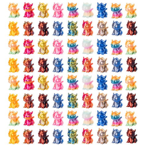 Teenzee mini dragon figures with gradient colors for fantasy fairy gardens.