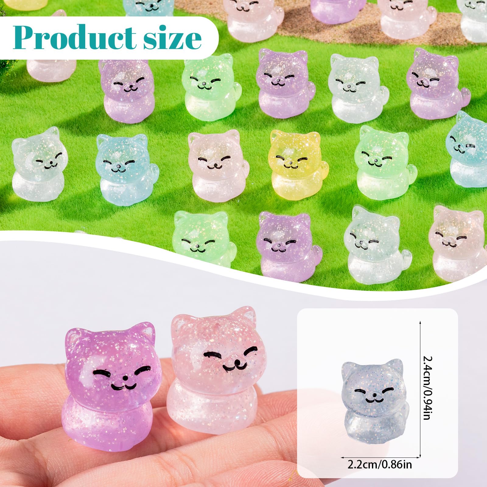 Teenzee miniature cat collection in multiple colors for fairy gardens.
