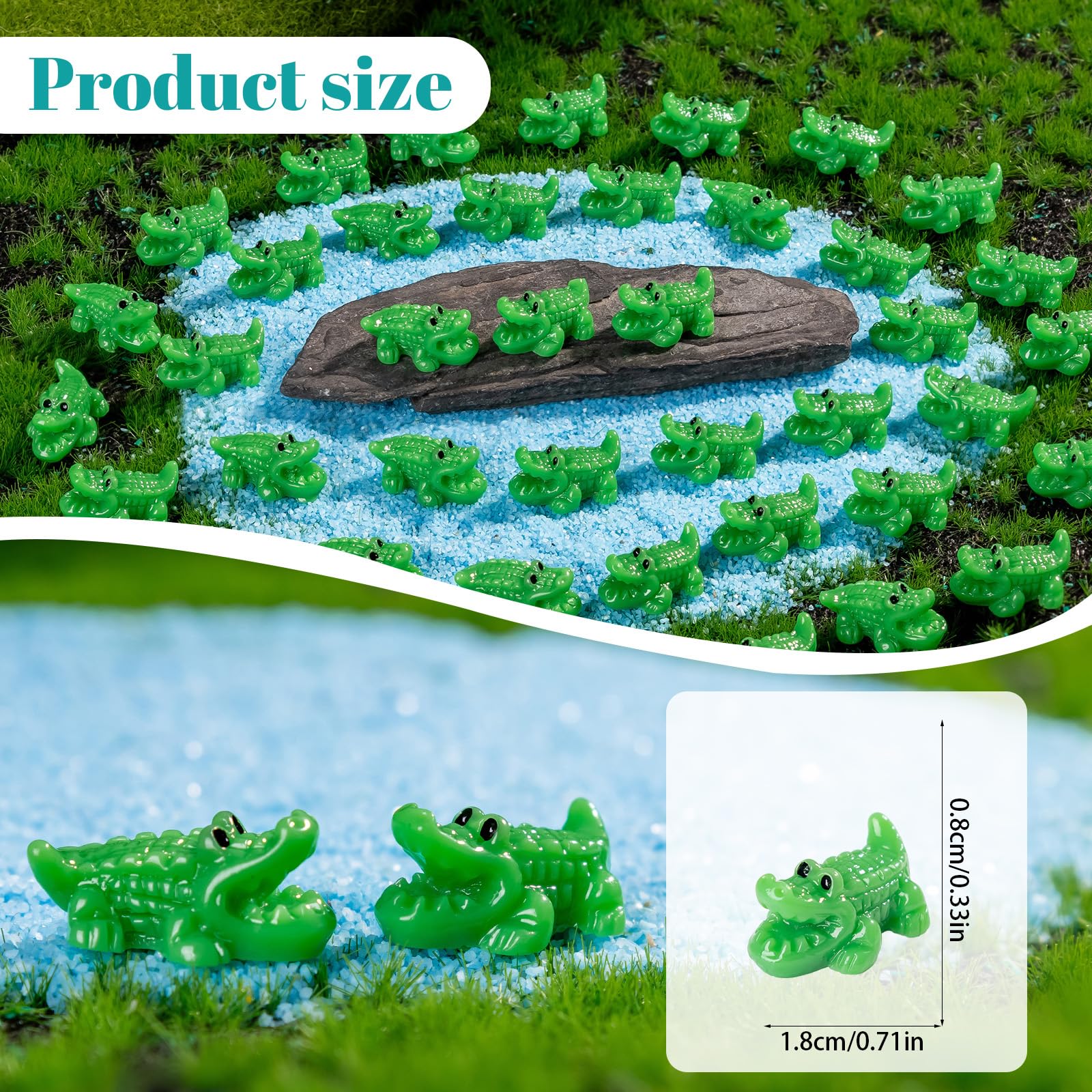 Teenzee mini crocodile figures add whimsy to crafts, gifts, and desk or shelf accents