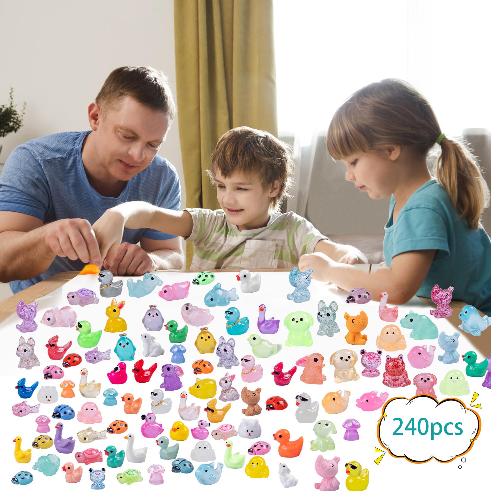 Teenzee small resin animal figures for crafts and display storage.