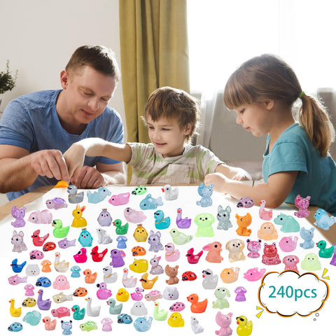 Teenzee small resin animal figures for crafts and display storage.