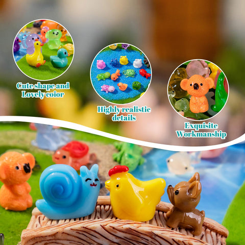 Teenzee rabbit, turtle and snail figures for tiny dioramas