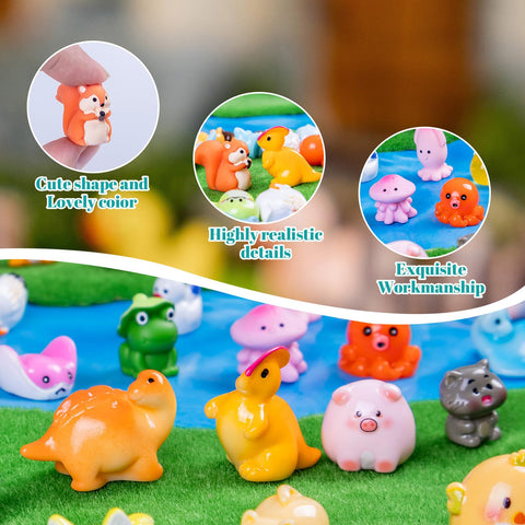 Teenzee resin animal figures pack: versatile small accents for crafts and storytelling.