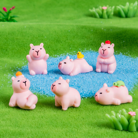 Durable resin capybara figures for playful display.