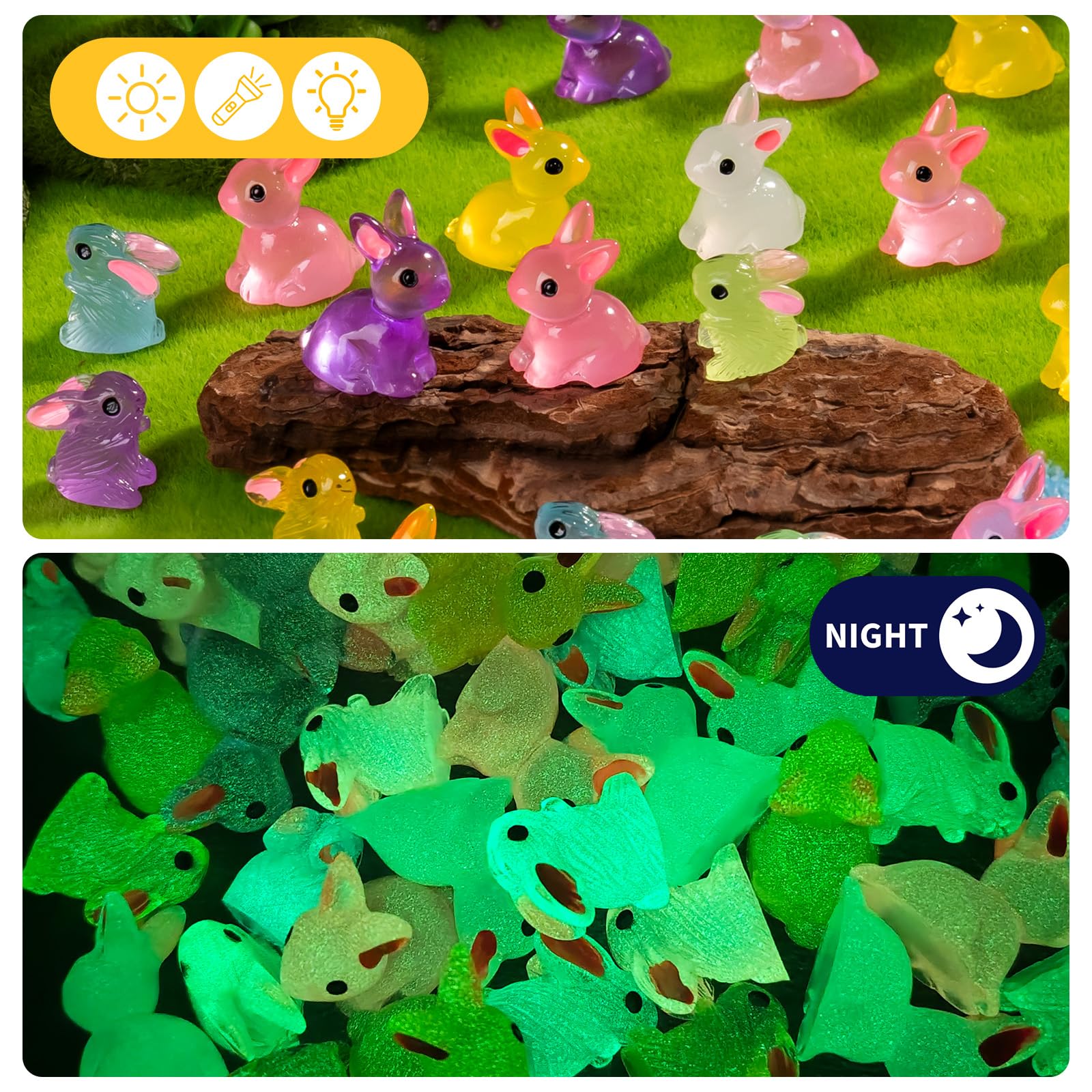 Teenzee resin rabbit figurines close up with detailed gloss