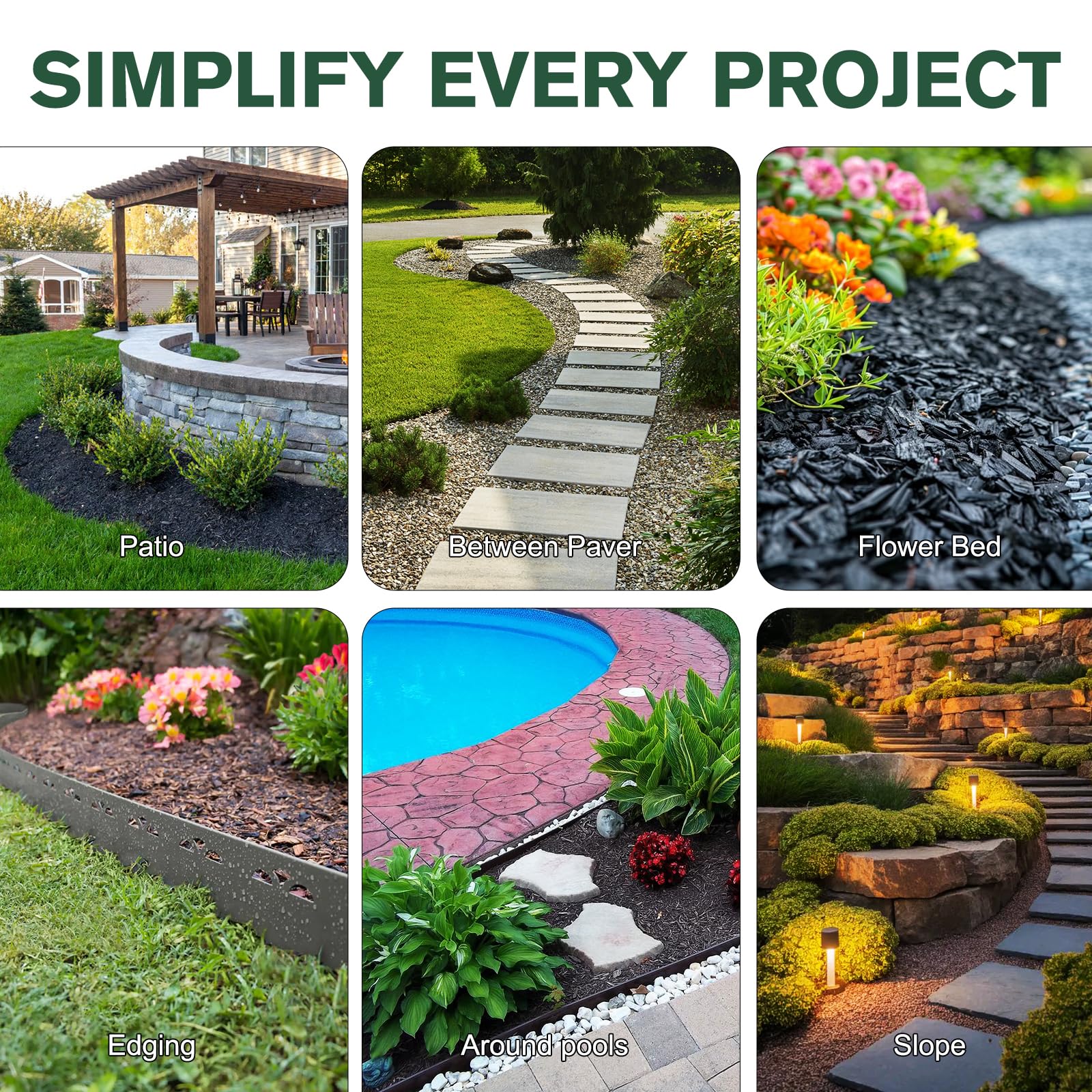 Teexpert mulch glue used for decorative borders with small stones in a DIY project.