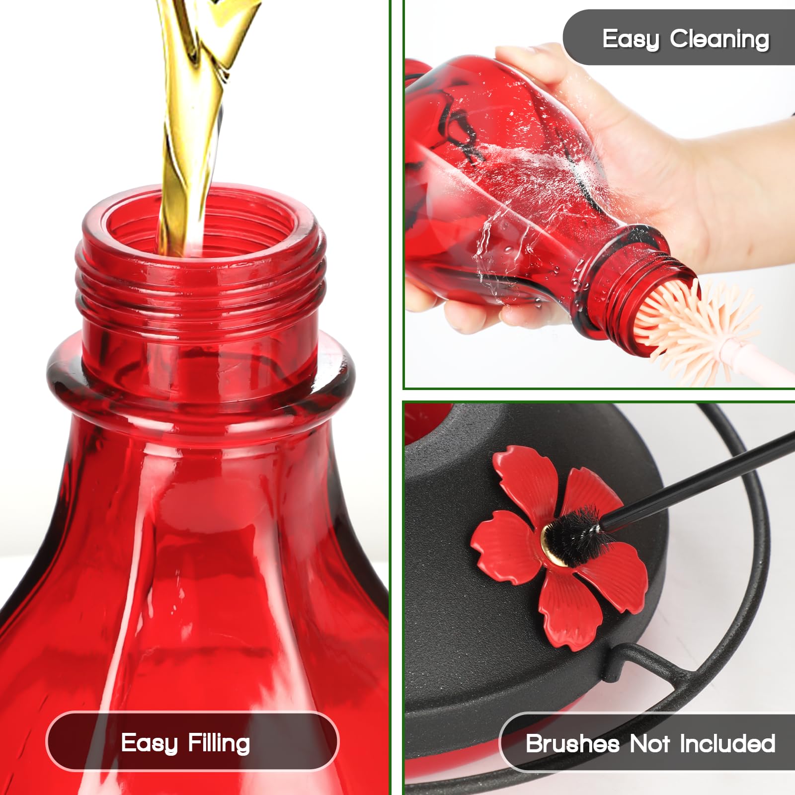 Tegarbed 24oz capacity feeder designed for fewer refills and easy viewing