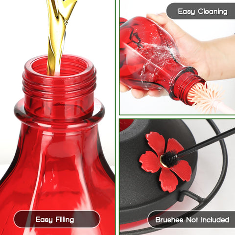 Tegarbed 24oz capacity feeder designed for fewer refills and easy viewing