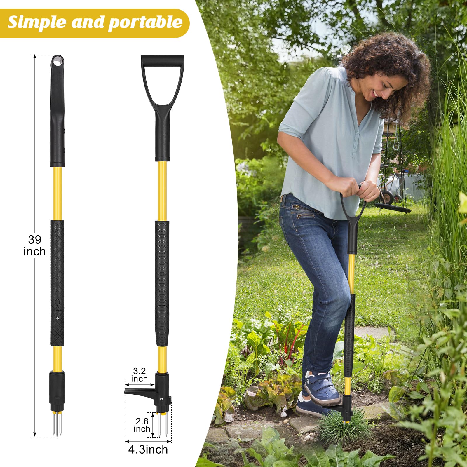 Tegarbed 3-claw close-up shows deep-root grip for thorough extraction.