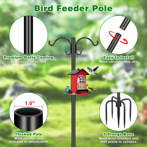 Tegarbed 5-prong base ensures stable placement in soil.