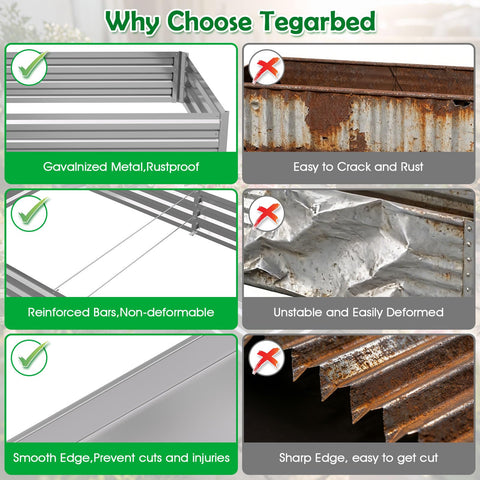 Tegarbed 6x3ft footprint for ample space to grow vegetables and herbs.