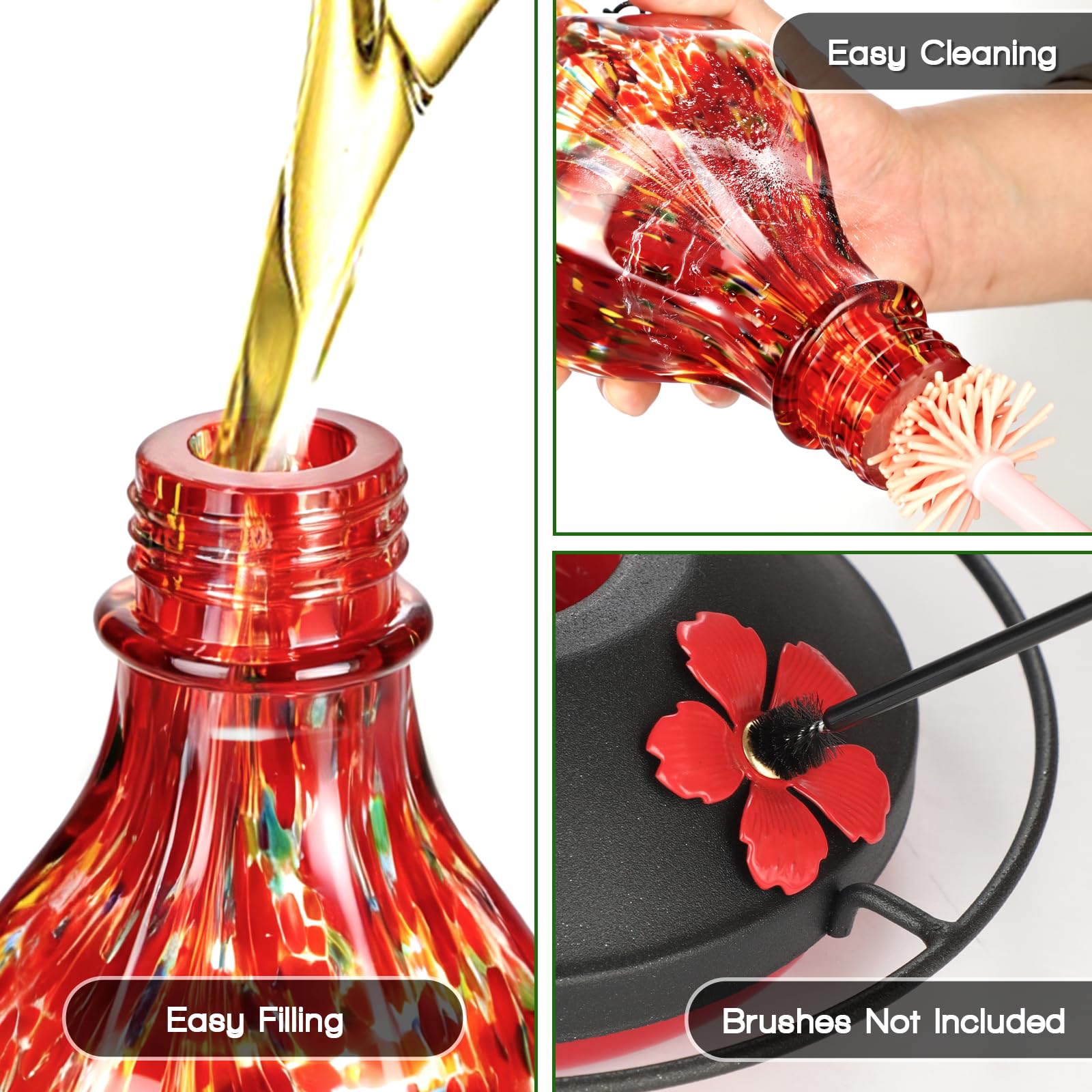 Tegarbed bee-resistant ports help preserve nectar quality for visitors.