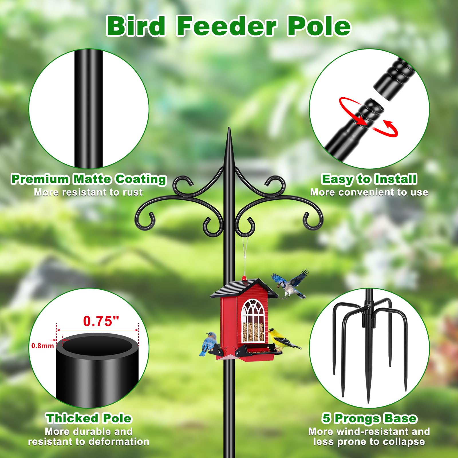 Tegarbed stable base ideal for wind chimes and decorative accents.