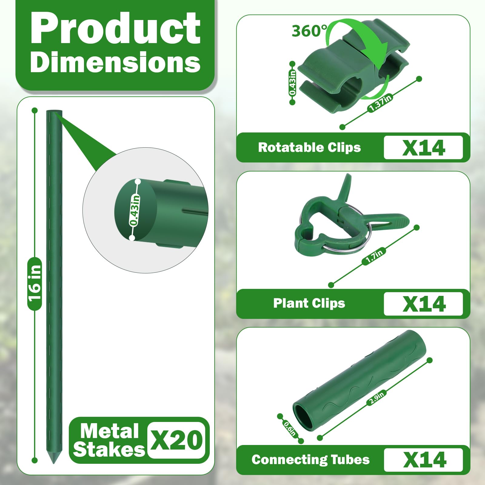 Tegarbed connectors and clips enabling adjustable height and secure plant positioning.