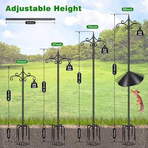 Tegarbed five-prong base offers stable anchoring in soft soil.