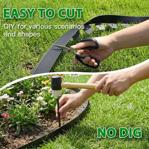 Tegarbed flexible PE border curves along garden beds without cracking