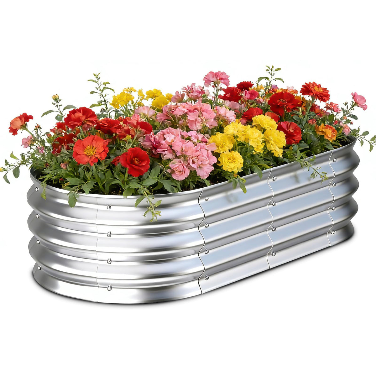 Tegarbed galvanized raised garden bed outdoors with 4x2x1ft footprint, ideal for easy vegetable gardening.