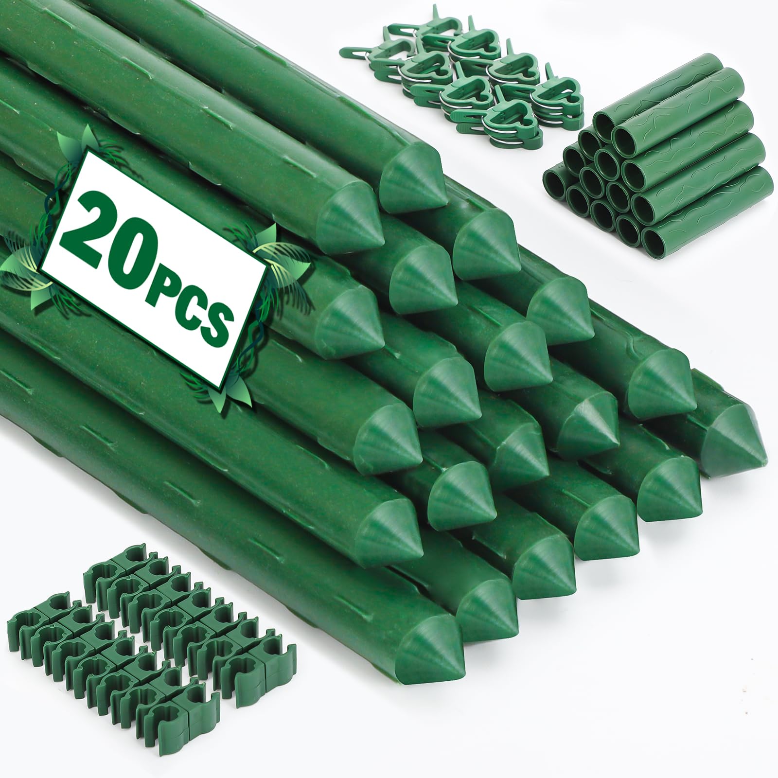 Tegarbed garden stakes 16-inch in use provide sturdy tomato support for outdoor beds.