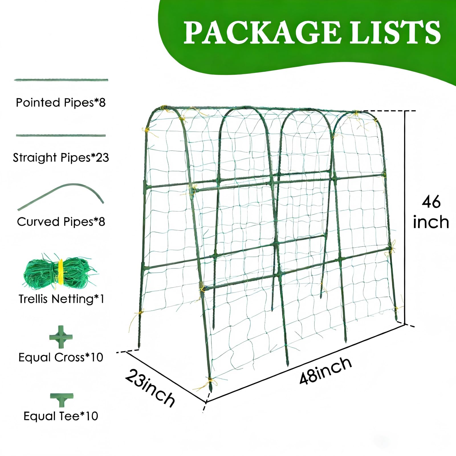 Tegarbed garden trellis sized 48 by 46 inches for raised beds and patios.
