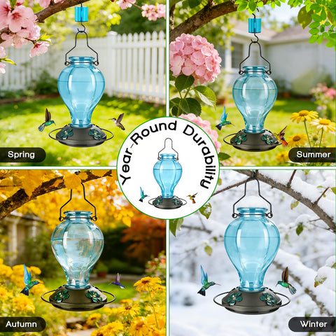 Tegarbed 24oz capacity reduces refills and keeps nectar ready for visitors.