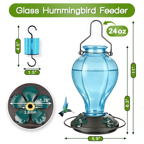 Tegarbed feeder with ant moat prevents nectar contamination on outdoor patios.