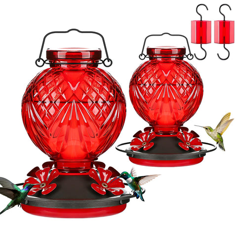 Tegarbed glass hummingbird feeder outdoors hanging 20oz for steady nectar availability
