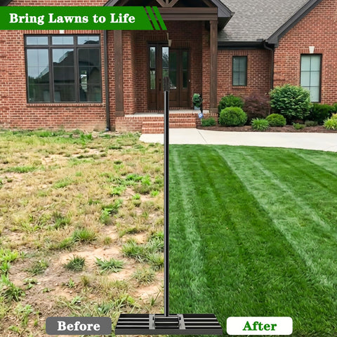 Tegarbed lawn leveling rake on soil produces an even surface.