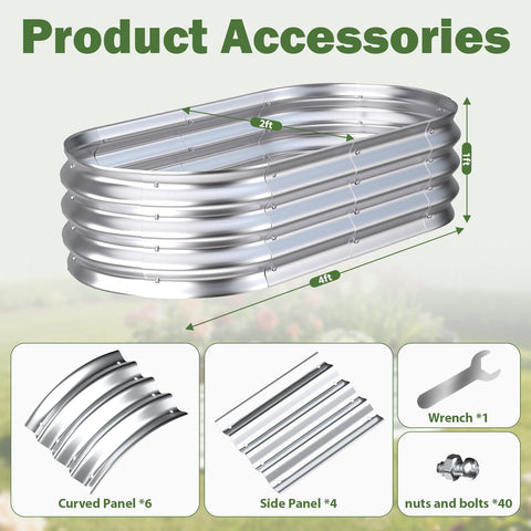 Tegarbed rust-resistant galvanized finish adds durable, clean aesthetic to outdoor spaces.