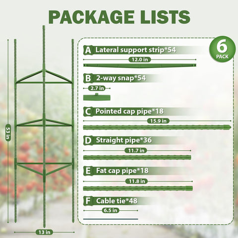 Tegarbed 53in height adjustable cage supports plants through growth stages