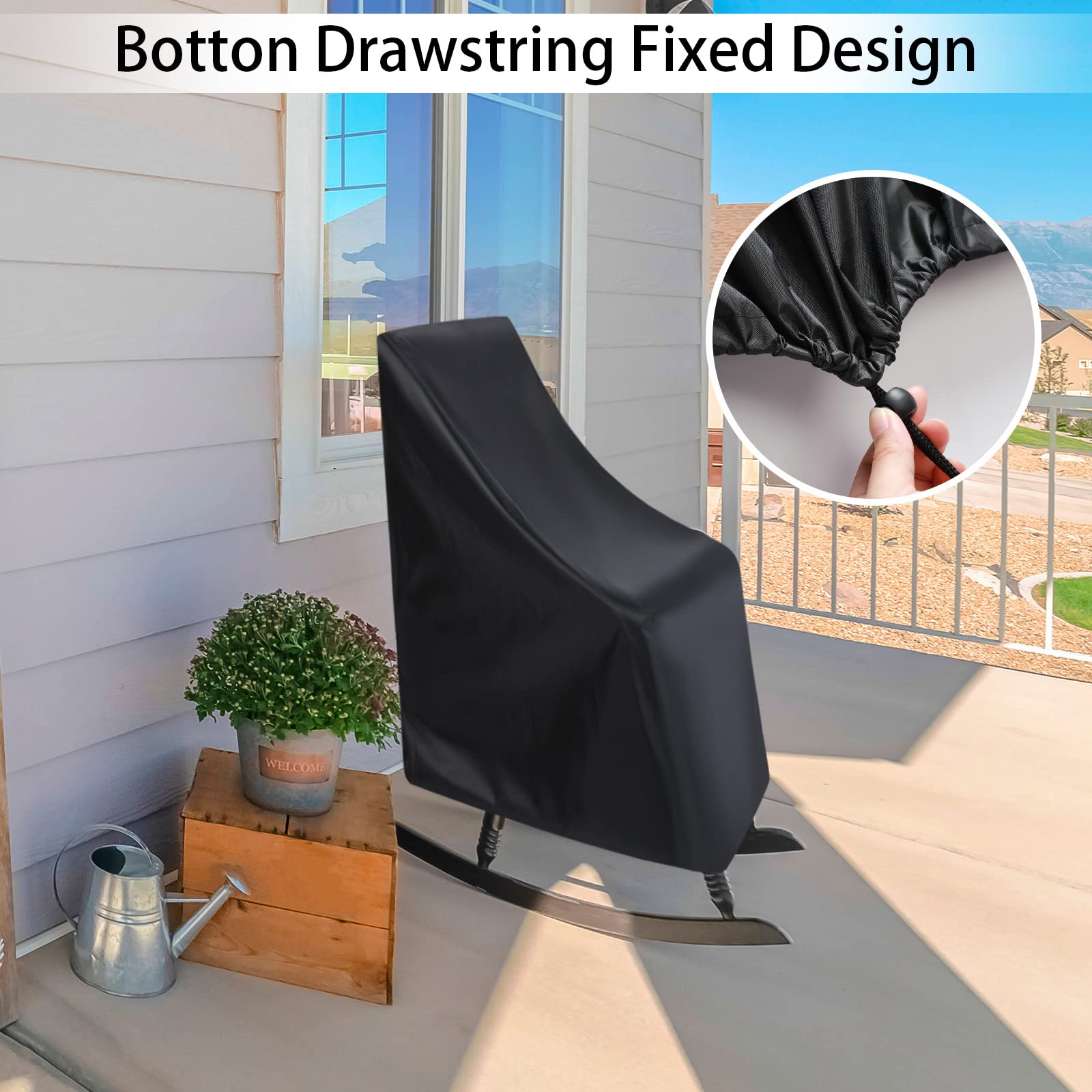 Tegeme four-piece set protects outdoor chairs on patio.