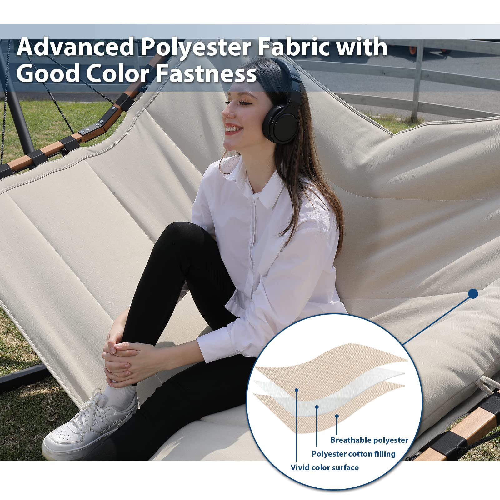 TEGERDEGER hammock 55x79 inch bed fits two people with 450 lb capacity.