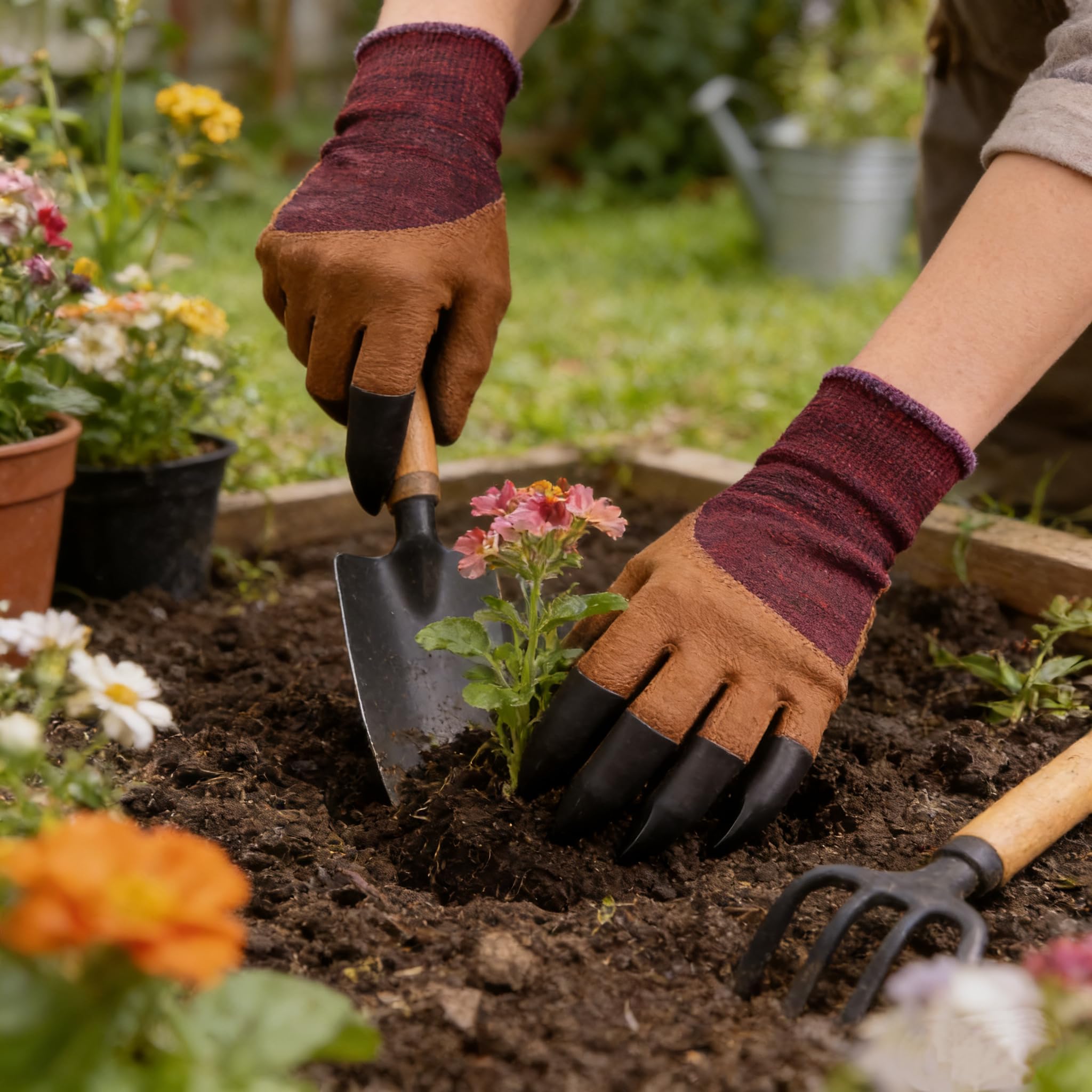 Teikou universal-fit gardening gloves stretch to fit most hands