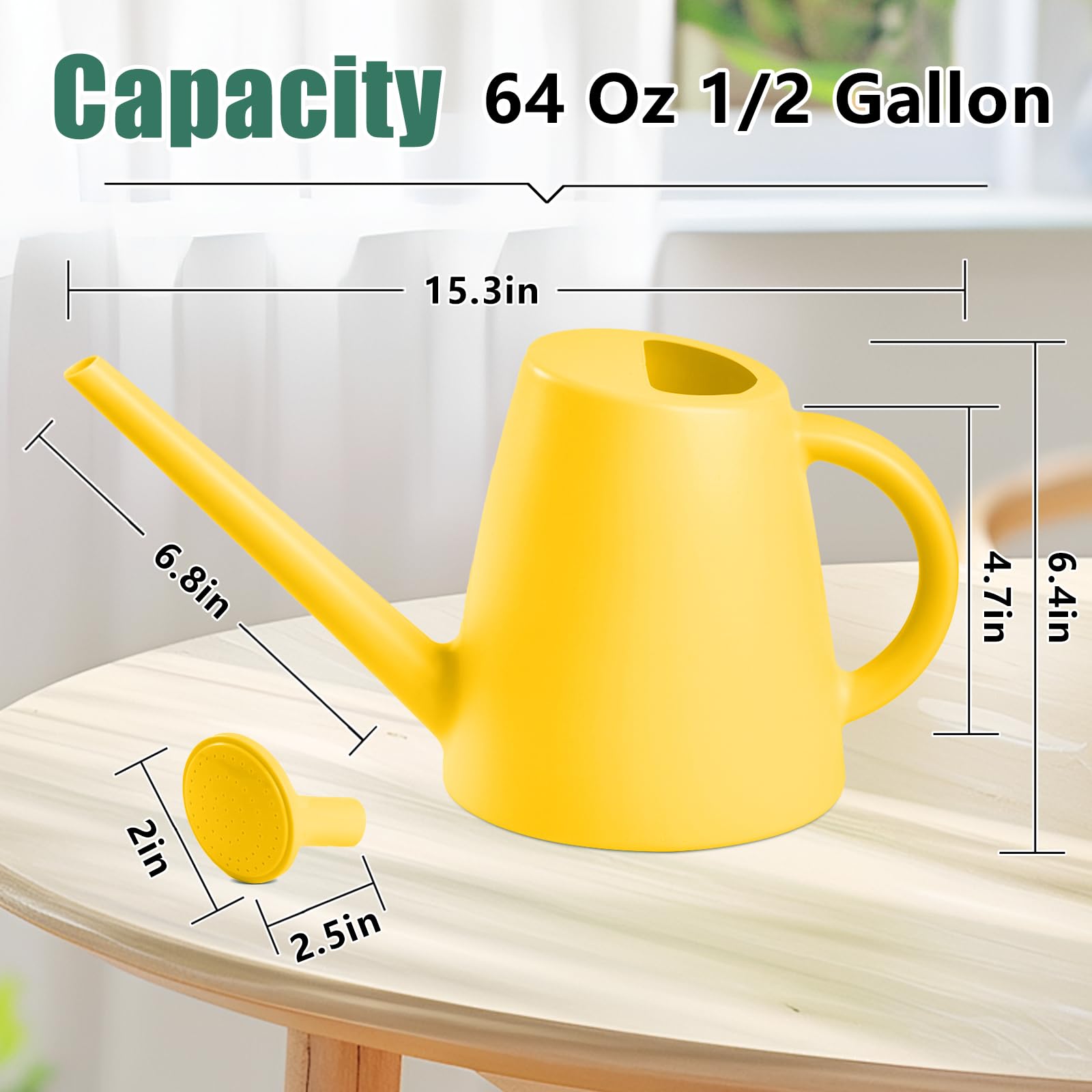 TEIUKAX durable 64oz plastic watering can resists cracks and dents