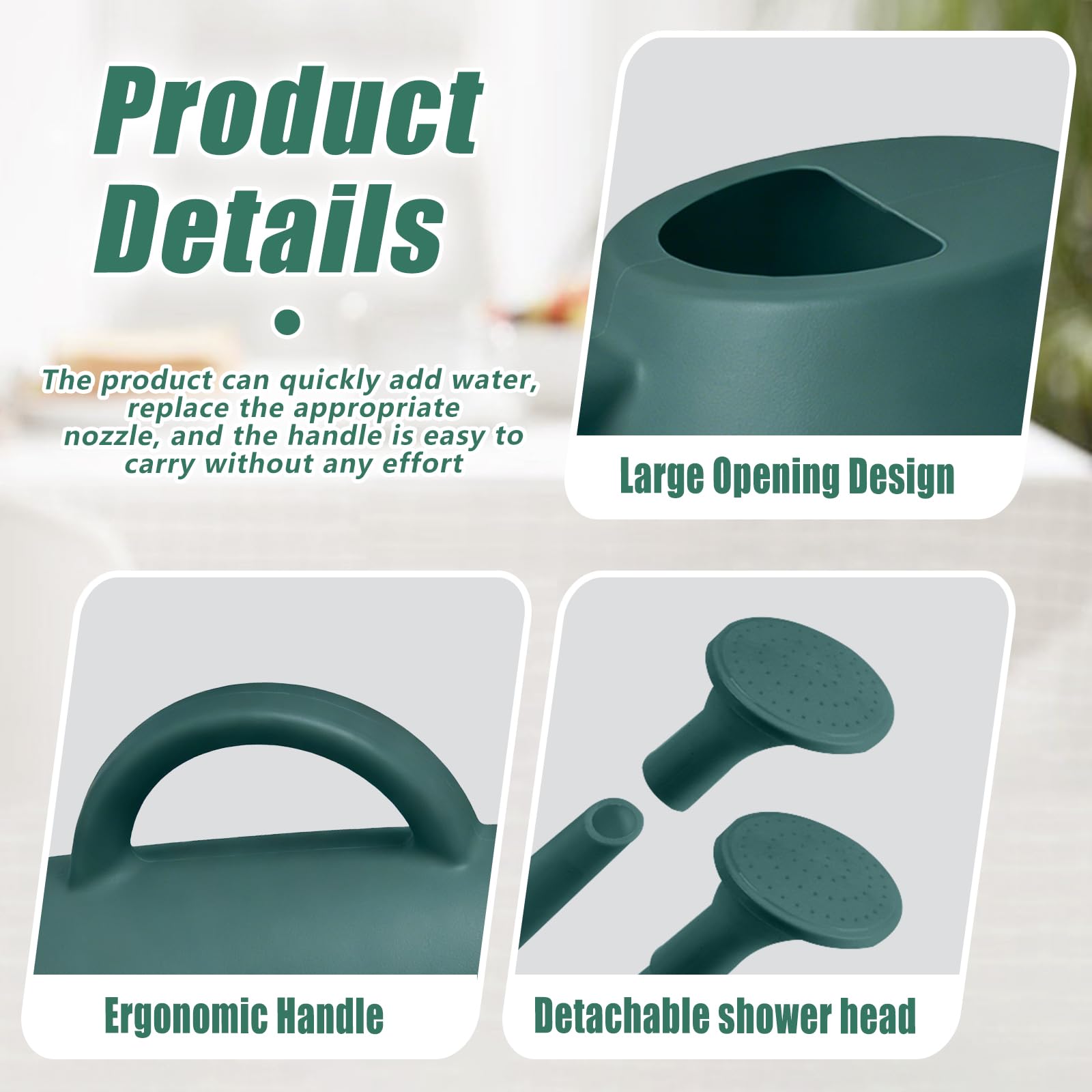 TEIUKAX durable thick-plastic watering can resists cracks and dents