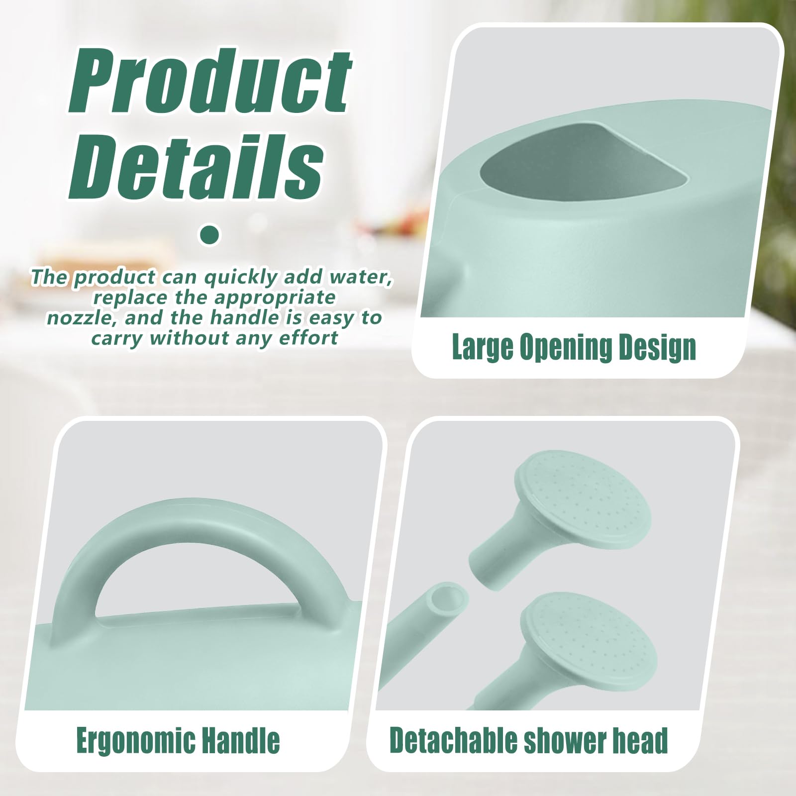 TEIUKAX durable plastic watering can resists cracks and dents.