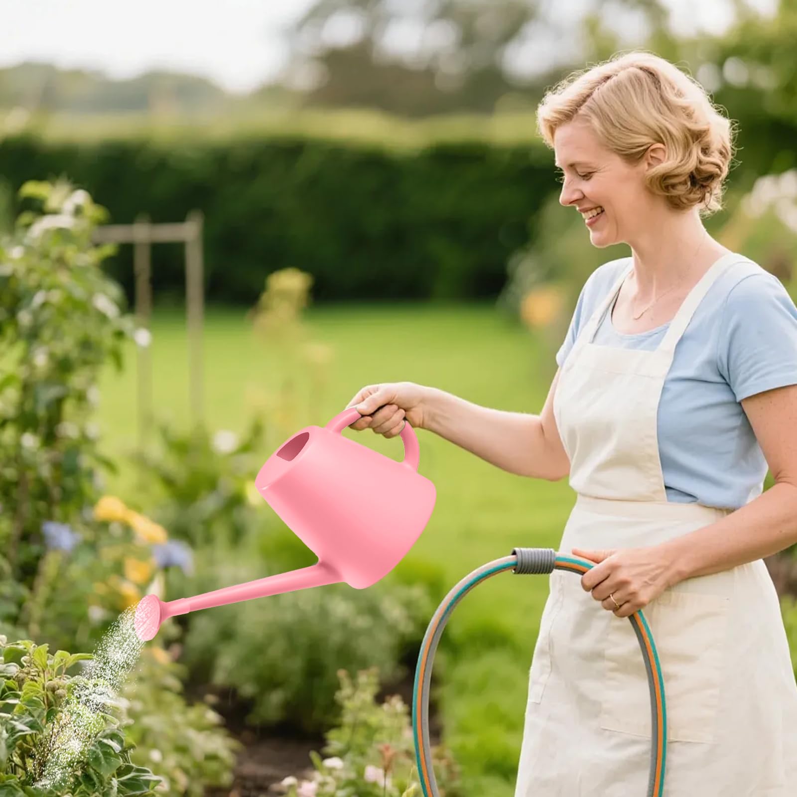 TEIUKAX durable plastic watering can resists cracks for lasting use.